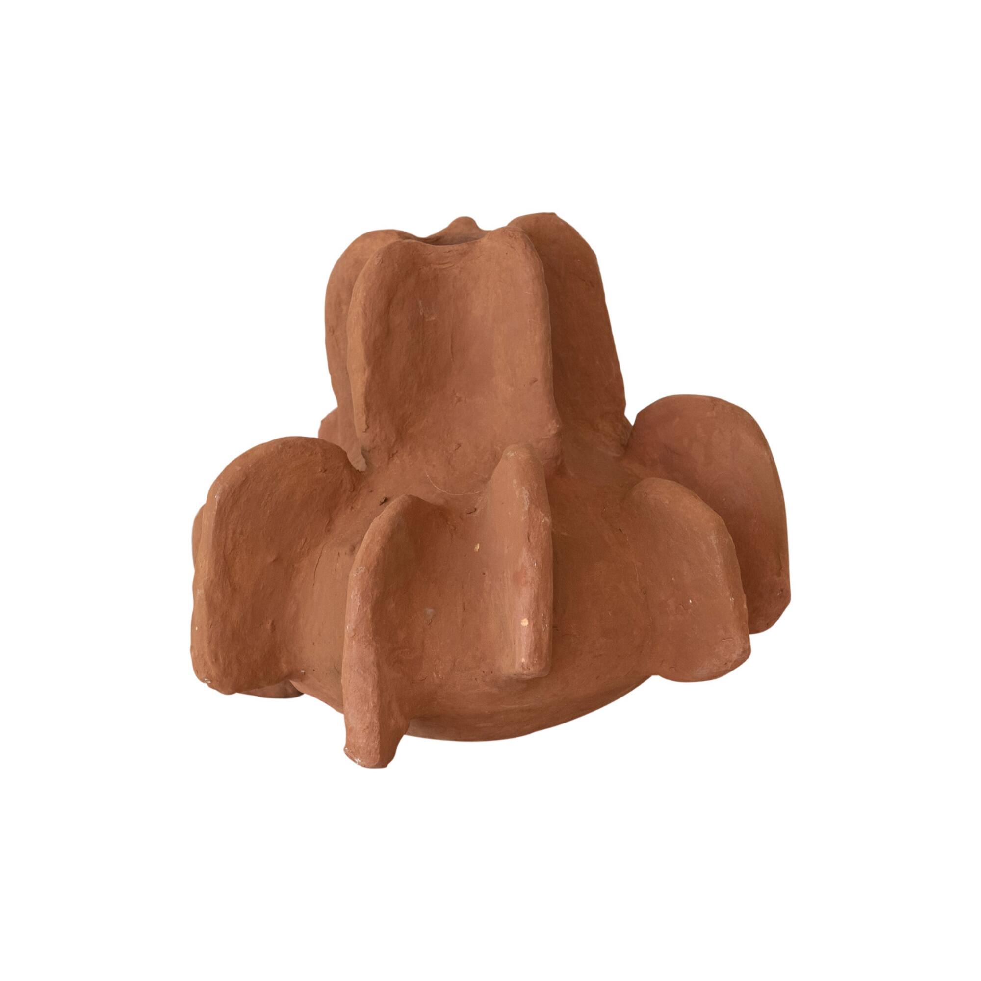 Hello Honey® 14" Caramel Handmade Paper Mache Vase with Curved Design